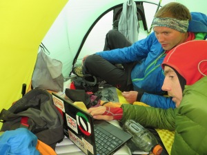 Searching for a usable weather window at base camp